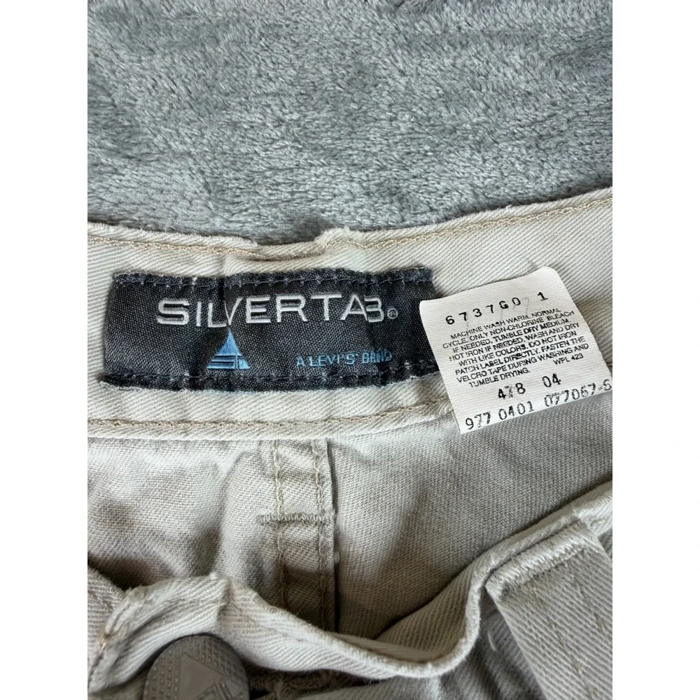 Vtg Levi's Silvertab Cargo Pants Beige Tan Baggy Y2K‎ W40 L30
